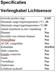 Lightpro 12 Volt Verlengkabel voor lichtsensor 162A Accessoires A. van Elk BV